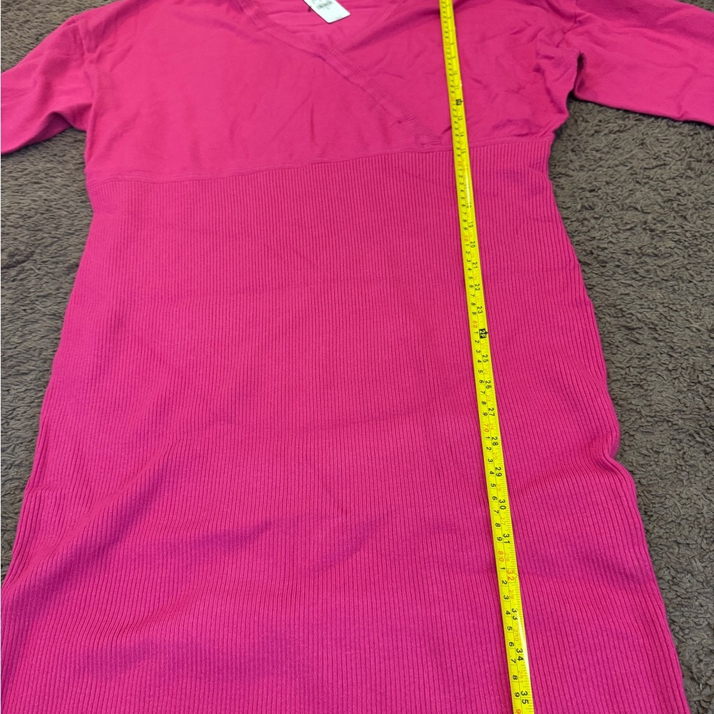 Express Hot Pink Knit Sweater Dress Dolman Stretch Size M XL NEW $88 - Picture 12 of 15